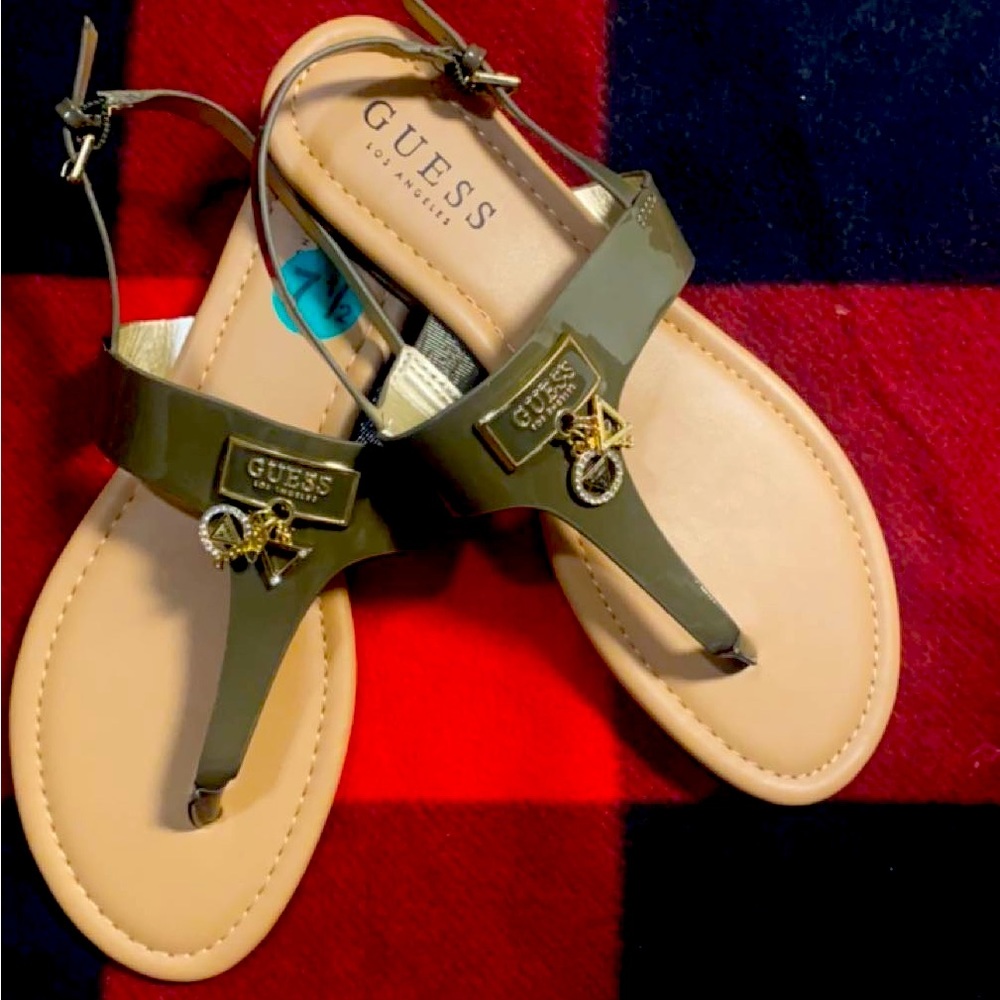 Guess sandals, Size 7.5, Woman’s, Dark olive green
